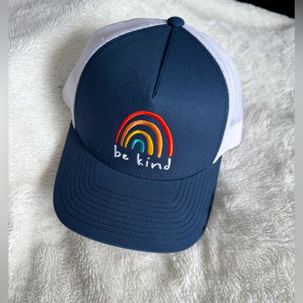 Navy and White 'Be Kind' Trucker Hat